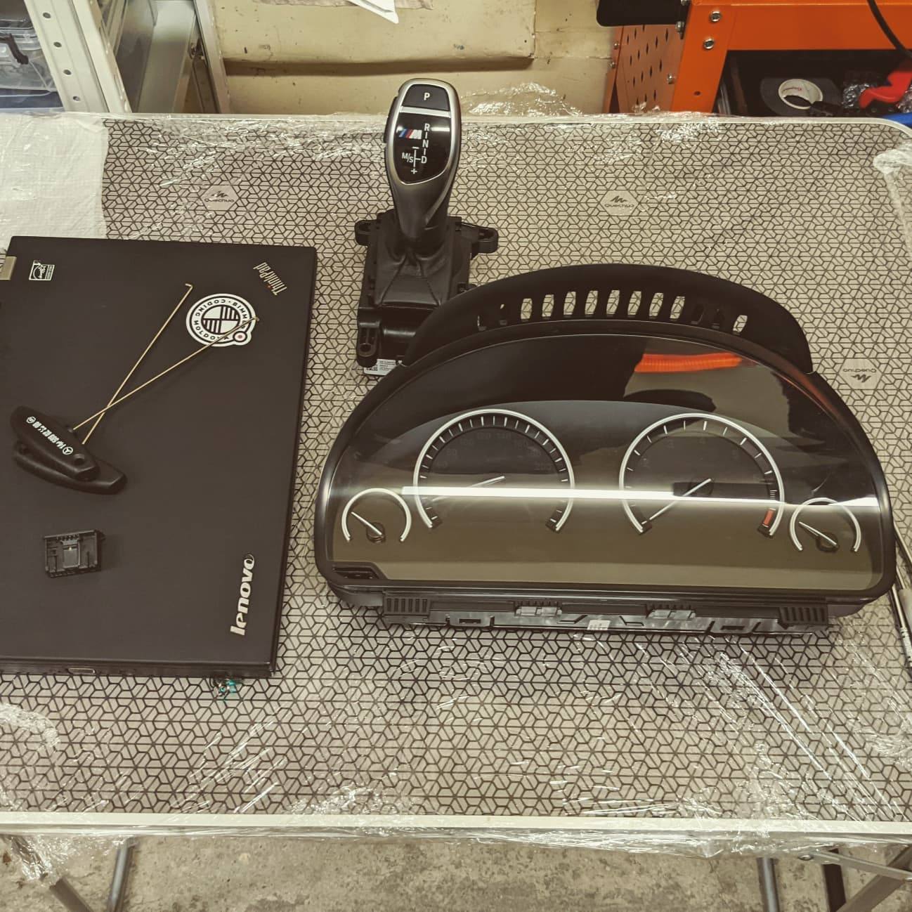 The 6WA cluster and parts on the workbench