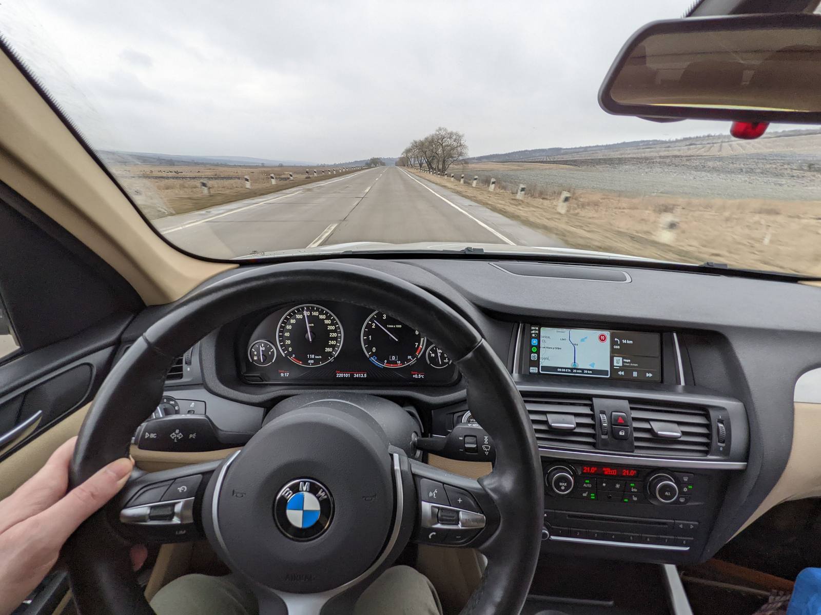 At the wheel of the X3, on the road, March 2022