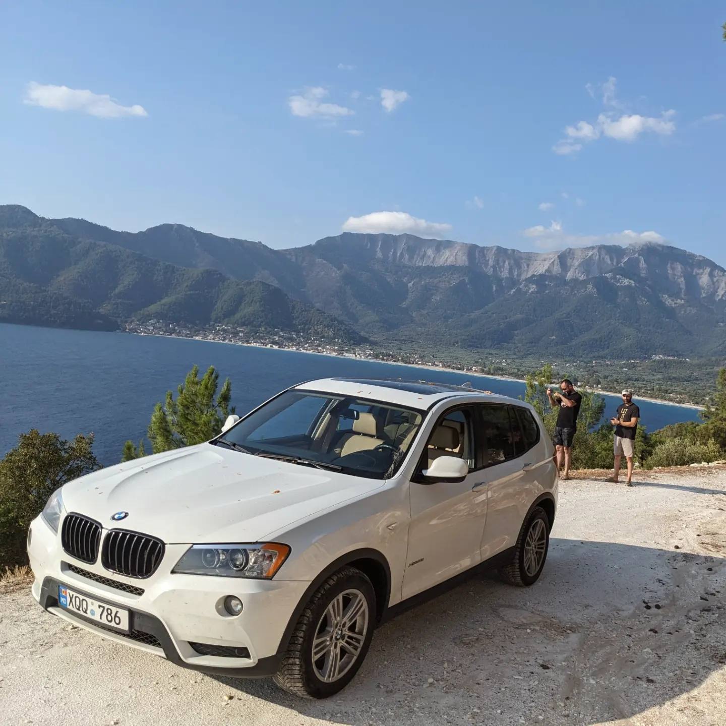 X3 with the sea and the Thassos mountains behind