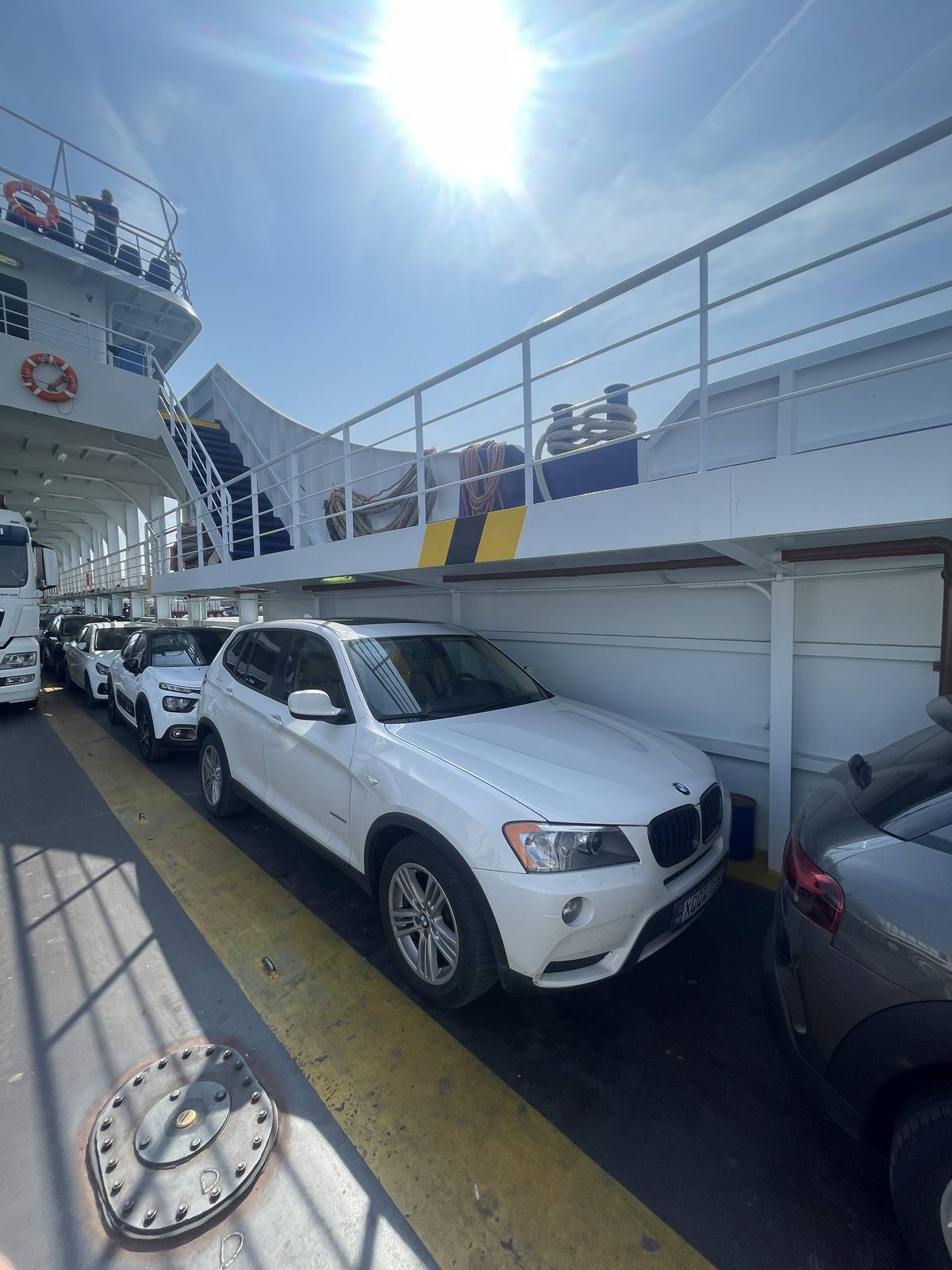 X3 on the ferry deck