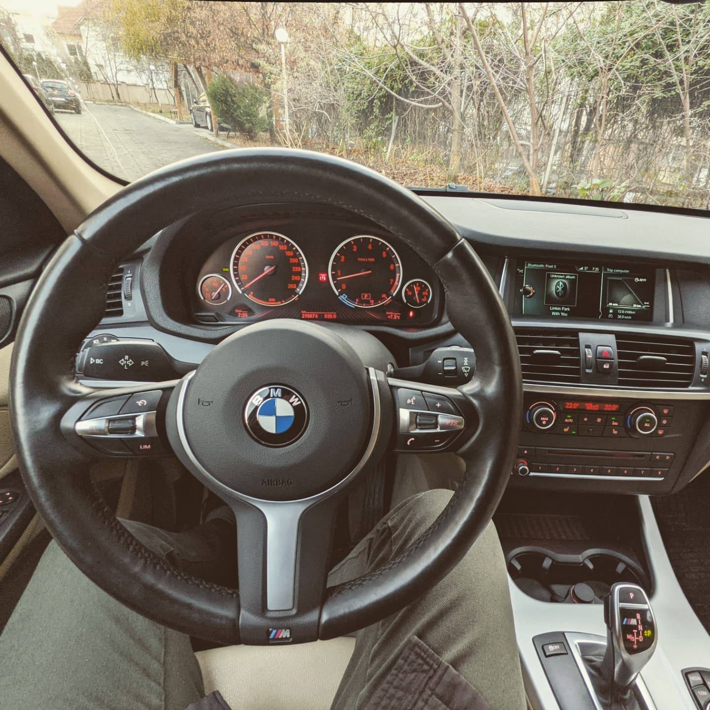 The M steering wheel, fitted